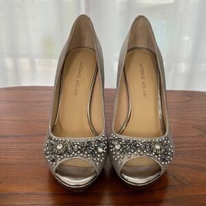 Antonio Melani Silver Embellished Heels